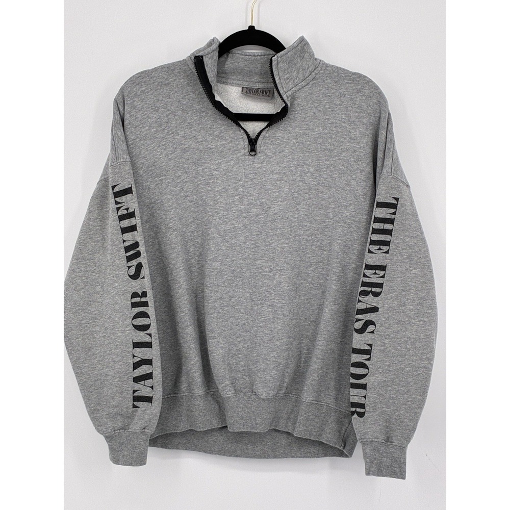 Taylor Swift The Eras Tour Gray 1/4 Zip Quarter-Zip Pullover Sweatshirt Concert